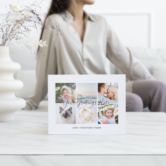 Personalisiert 6 Fotos Universelle Grüße Postkarte