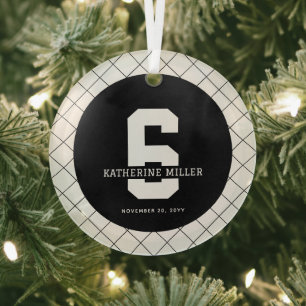 Personalisiert 6. Geburtstag Modern und elegant Ornament Aus Glas
