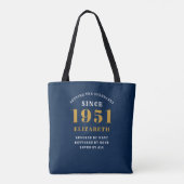 Personalisiert 70. Geburtstag 1951 Elegant Chic Bl Tasche (Rückseite)