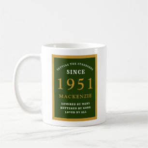 Personalisiert 70. Geburtstag 1951 Elegantes Grüne Kaffeetasse