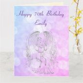 Personalisiert 70. Geburtstag Karte (Gelbe Blume)