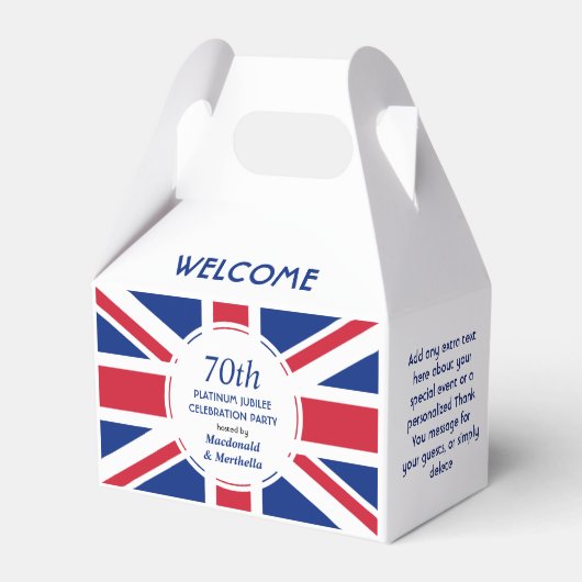 Personalisiert 70. Platinum Jubilee UNION JACK Geschenkschachtel (Vorderseite)