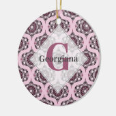 Personalisiert 70er Dusky Rose Cherry Blossom Mand Keramik Ornament (Links)