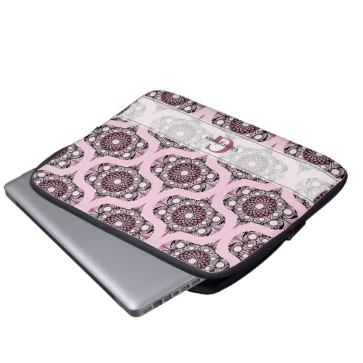 Personalisiert 70er Dusky Rose Cherry Blossom Mand Laptopschutzhülle (Vorne Knopf)
