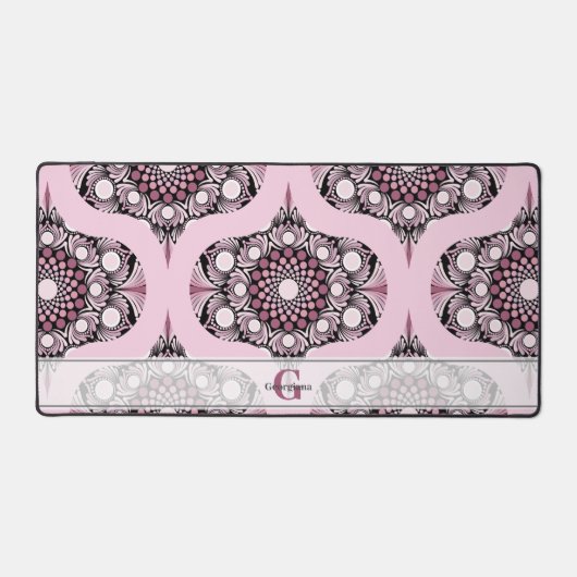 Personalisiert 70er Dusky Rose Cherry Blossom Mand Schreibtischunterlage (Vorderseite)