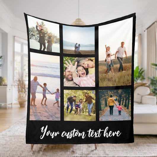 Personalisiert 7 FotoCollage Fleecedecke