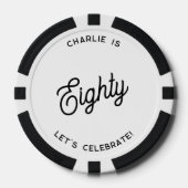 Personalisiert 80 Achtzigste Geburtstag Pokerchips (Vorderseite)