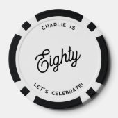 Personalisiert 80 Achtzigste Geburtstag Pokerchips (Rückseite)