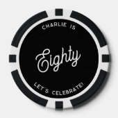 Personalisiert 80 Achtzigste Geburtstag Pokerchips (Vorderseite)