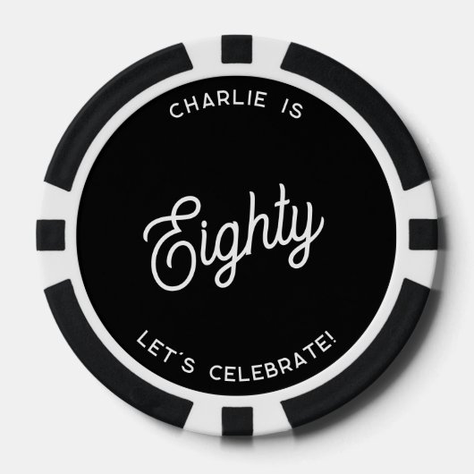 Personalisiert 80 Achtzigste Geburtstag Pokerchips (Vorderseite)