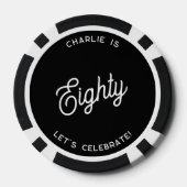 Personalisiert 80 Achtzigste Geburtstag Pokerchips (Rückseite)