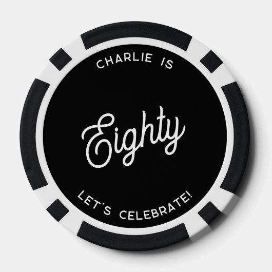 Personalisiert 80 Achtzigste Geburtstag Pokerchips (Rückseite)