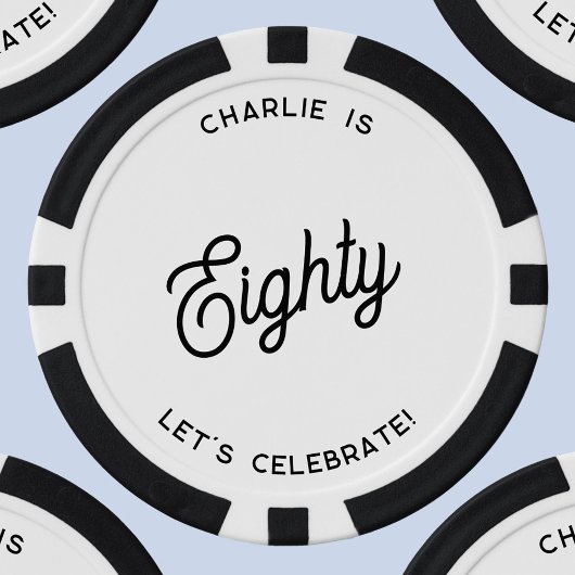 Personalisiert 80 Achtzigste Geburtstag Pokerchips