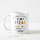 Personalisiert 80. Geburtstag 1941 Eleganter Name Kaffeetasse (Links)