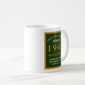 Personalisiert 80. Geburtstag 1941 Elegantes Grüne Kaffeetasse (VorderseiteRechts)