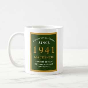 Personalisiert 80. Geburtstag 1941 Elegantes Grüne Kaffeetasse