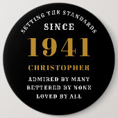 Personalisiert 80. Geburtstag 1941 Elegantes Schwa Button (Vorderseite)