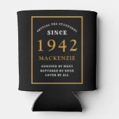 Personalisiert 80. Geburtstag 1942 Elegantes Schwa Dosenkühler (Rückseite)