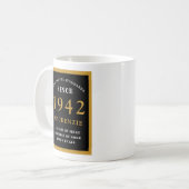 Personalisiert 80. Geburtstag 1942 Elegantes Schwa Kaffeetasse (Vorderseite Links)
