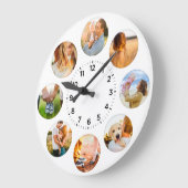 Personalisiert 8 Circle Fotos Shadow Inlay-Familie Große Wanduhr (Winkel)