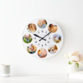 Personalisiert 8 Circle Fotos Shadow Inlay-Familie Große Wanduhr (Zuhause)