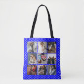 Personalisiert 8 Foto Collage Muttertag blau Tasche (Vorderseite)
