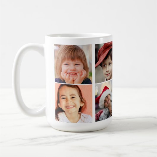 "Personalisiert 8 Foto Grid Collage White Kaffeetasse (Links)