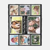 Personalisiert 8 FotoCollage Black Fleecedecke (Vorderseite)
