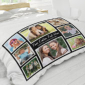Personalisiert 8 FotoCollage Black Fleecedecke