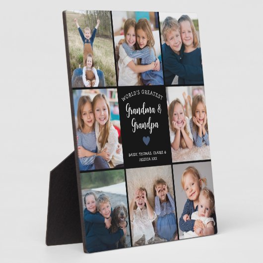 Personalisiert 8 FotoCollage Großeltern Moderne Fotoplatte (Seite)