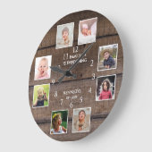 Personalisiert 8 Fotomaterial Rustikales Braunholz Große Wanduhr (Winkel)