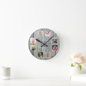 Personalisiert 8 Fotomaterial Rustikales Grauholz Runde Wanduhr (Zuhause)