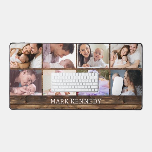 Personalisiert 8 Fotomaterial Rustikales Holz Schreibtischunterlage (Tastatur & Maus)