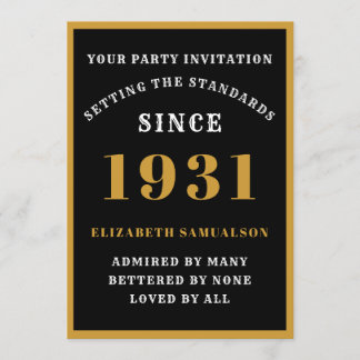 Personalisiert 90. Geburtstag 1931 Elegantes Schwa Einladung