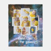 Personalisiert 9 Foto und Text Best in the Galaxy Fleecedecke (Vorderseite)