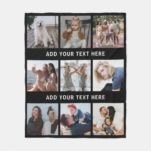 Personalisiert 9 FotoCollage Fleecedecke (Vorderseite)