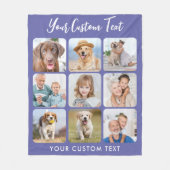 Personalisiert 9 FotoCollage Trendy Periwinkle Fleecedecke (Vorderseite)