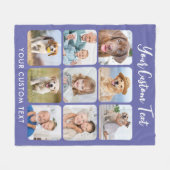 Personalisiert 9 FotoCollage Trendy Periwinkle Fleecedecke (Vorderseite (Horizontal))