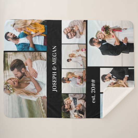 Personalisiert 9 Fotomaterial Schwarz/Weiß Sherpadecke (Vorderseite (Horizontal))