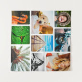 Personalisiert 9 Fotomaterial Vorlage Gerahmt weiß Wandteppich (Vorderseite (Horizontal))