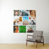 Personalisiert 9 Fotomaterial Vorlage Gerahmt weiß Wandteppich (Beispiel)