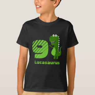 Personalisiert 9. Geburtstag Dinosaurier T-Shirt