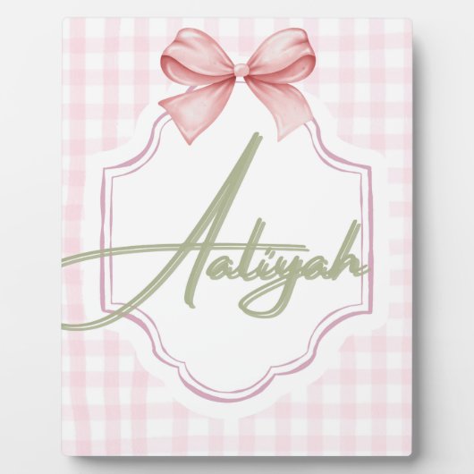 Personalisiert Aaliyah Baby Girl Kinderzimmer Bow& Fotoplatte (Vorderseite)