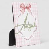 Personalisiert Aaliyah Baby Girl Kinderzimmer Bow& Fotoplatte (Seite)