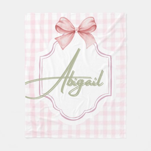 Personalisiert Abigail Baby Girl Kinderzimmer Bow& Fleecedecke (Vorderseite)