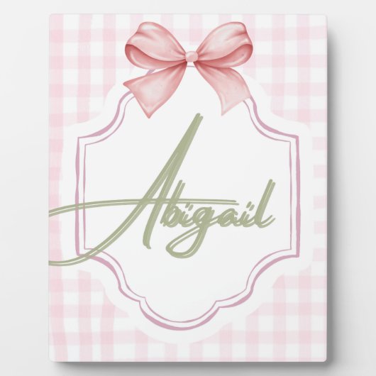 Personalisiert Abigail Baby Girl Kinderzimmer Bow& Fotoplatte (Vorderseite)
