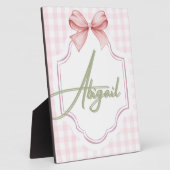 Personalisiert Abigail Baby Girl Kinderzimmer Bow& Fotoplatte (Seite)