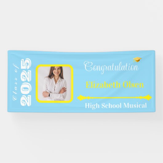 Personalisiert Abschluss Banner Foto, Name 2025 (Horizontal)