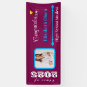 Personalisiert Abschluss Banner Foto, Name 2025 (Vertikal)