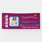 Personalisiert Abschluss Banner Foto, Name 2025 (Horizontal)